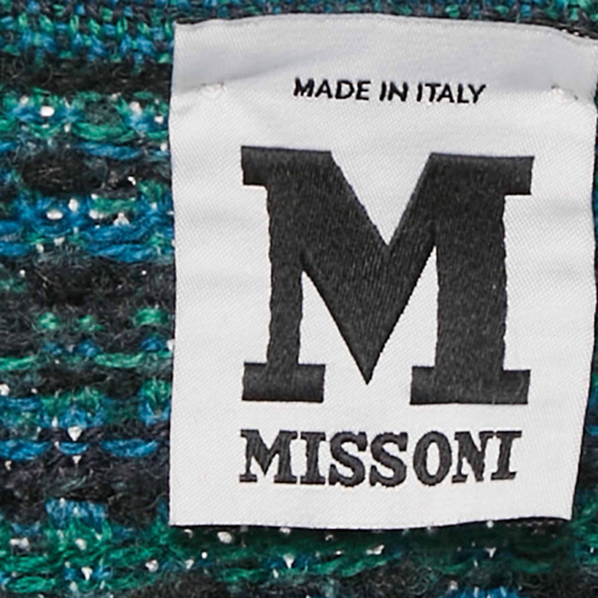 M Missoni Multicolor Patterned Knit Long Cardigan M 