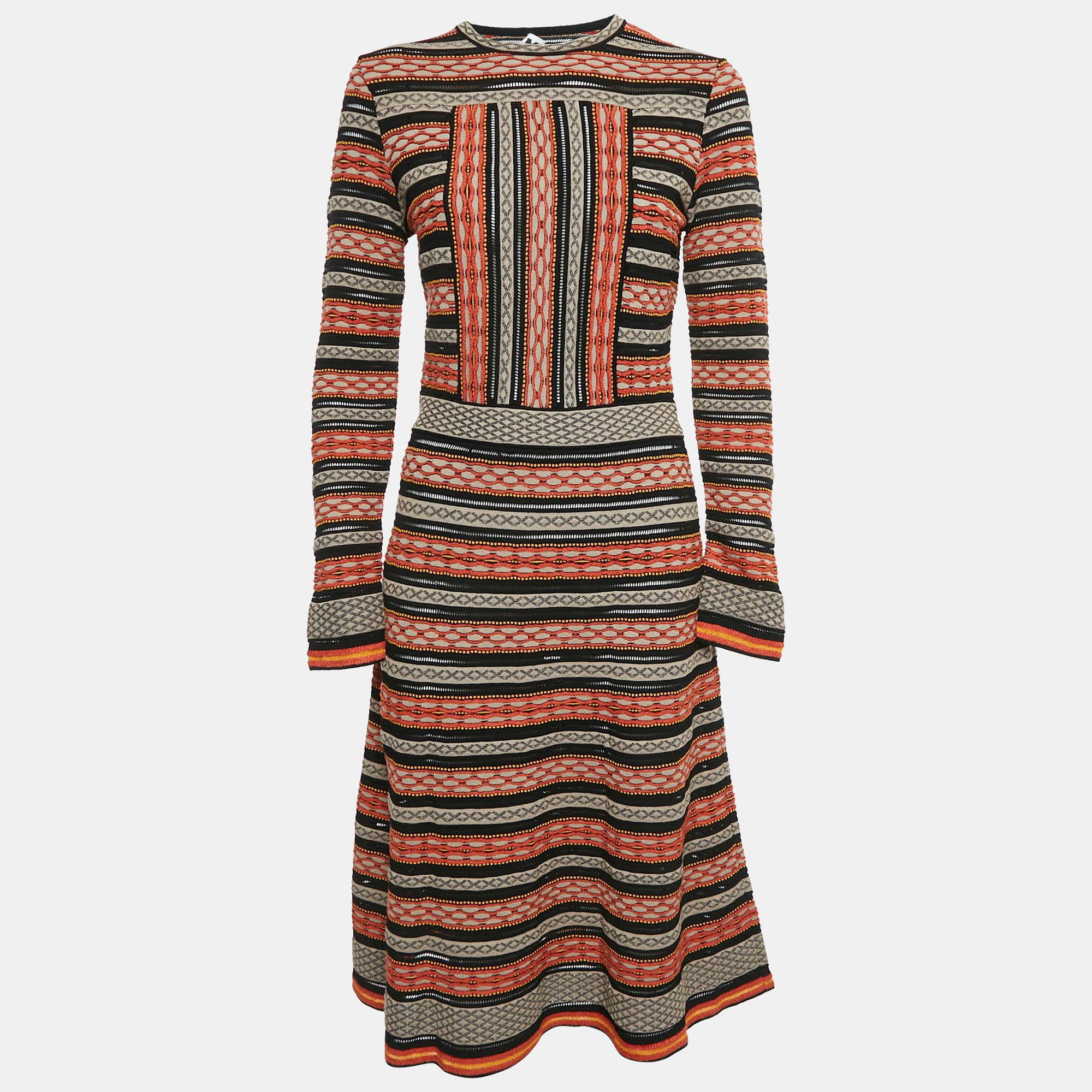 

M Missoni Multicolor Patterned Knit Midi Dress M