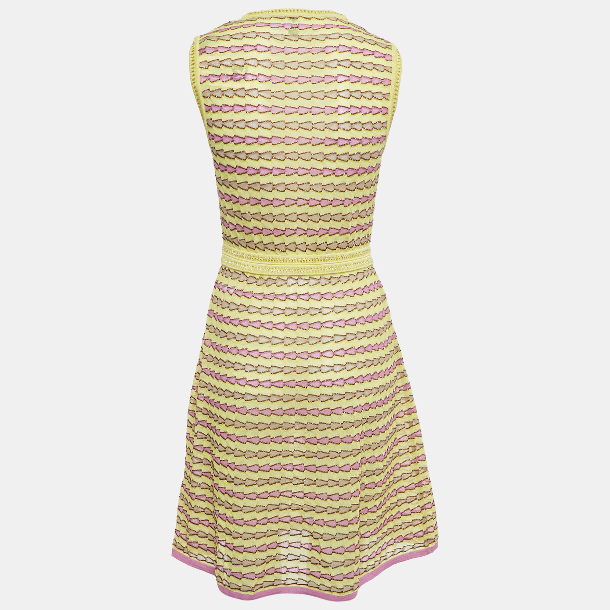 M Missoni Multicolor Patterned Lurex Knit Sleeveless Short Dress M 