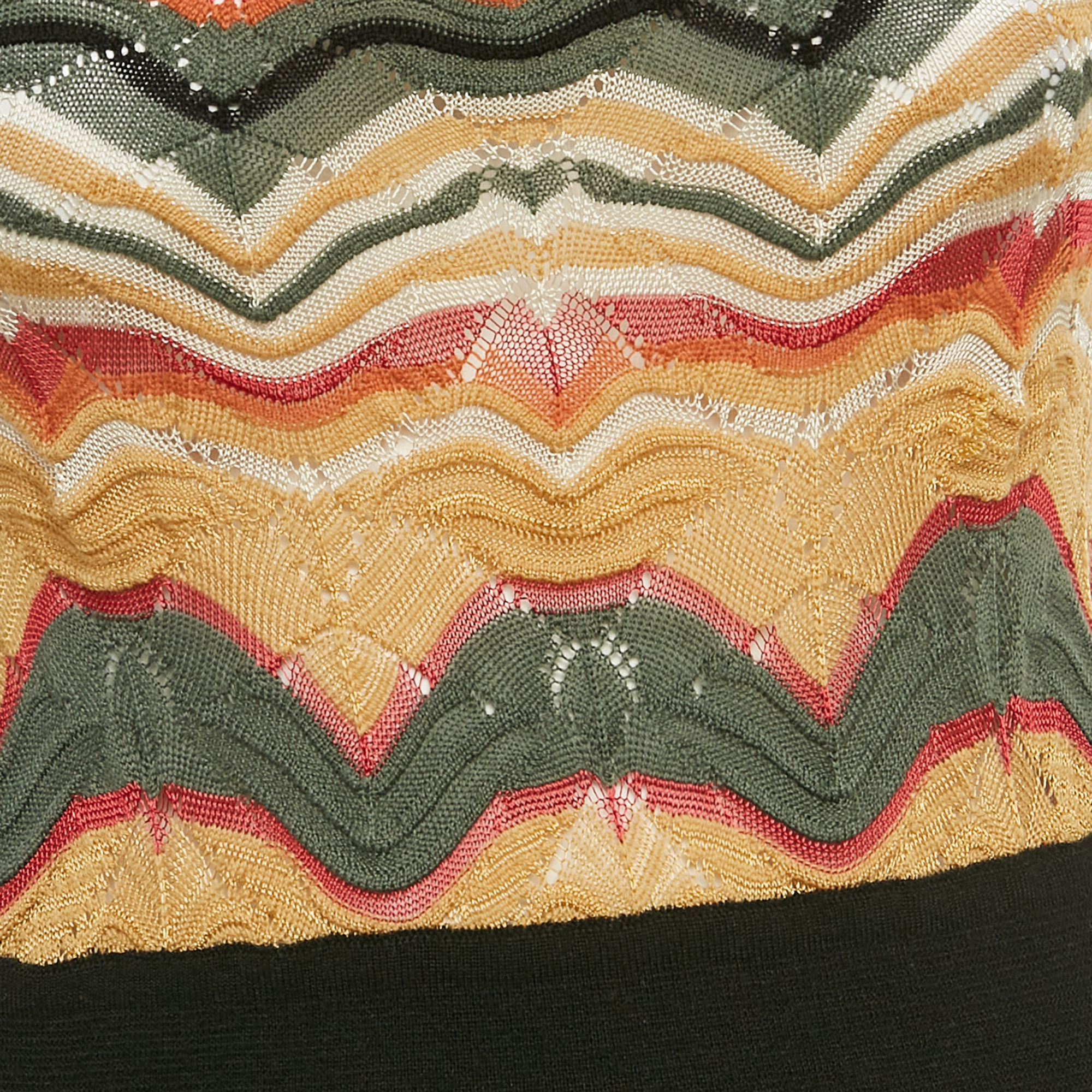 M Missoni Multicolor Chevron Knit Sleeveless Midi Dress M 