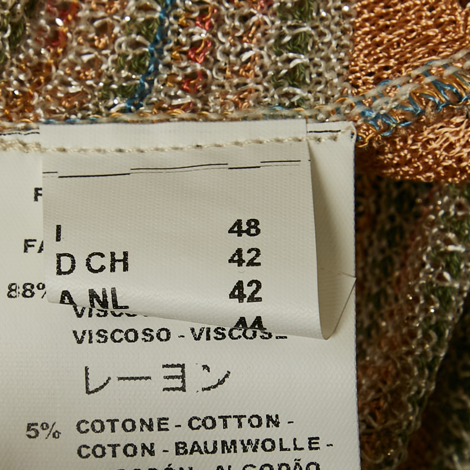 M Missoni Multicolor Lurex Knit Sleeveless Tie-Up Waist Detail Top L 