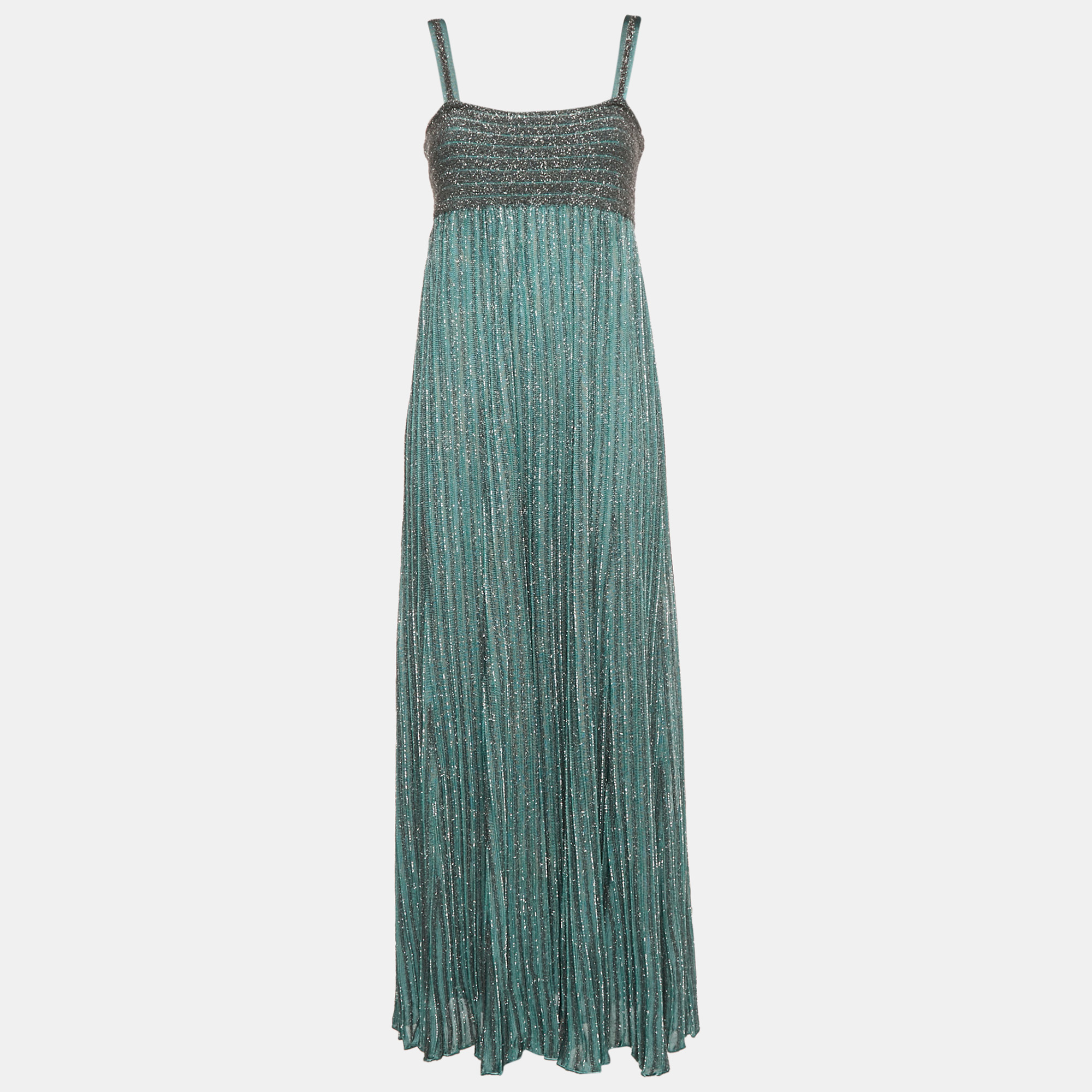 

M Missoni Blue Lurex Knit Midi Dress L