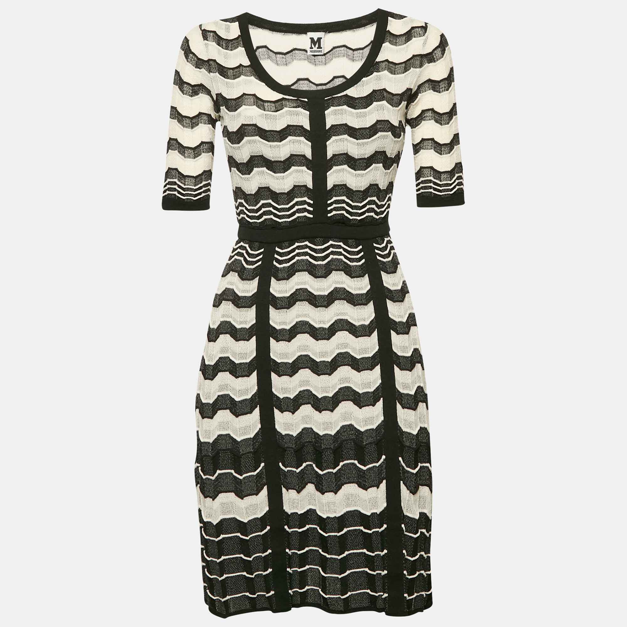 

M Missoni Black Patterned Knit Mini Dress S