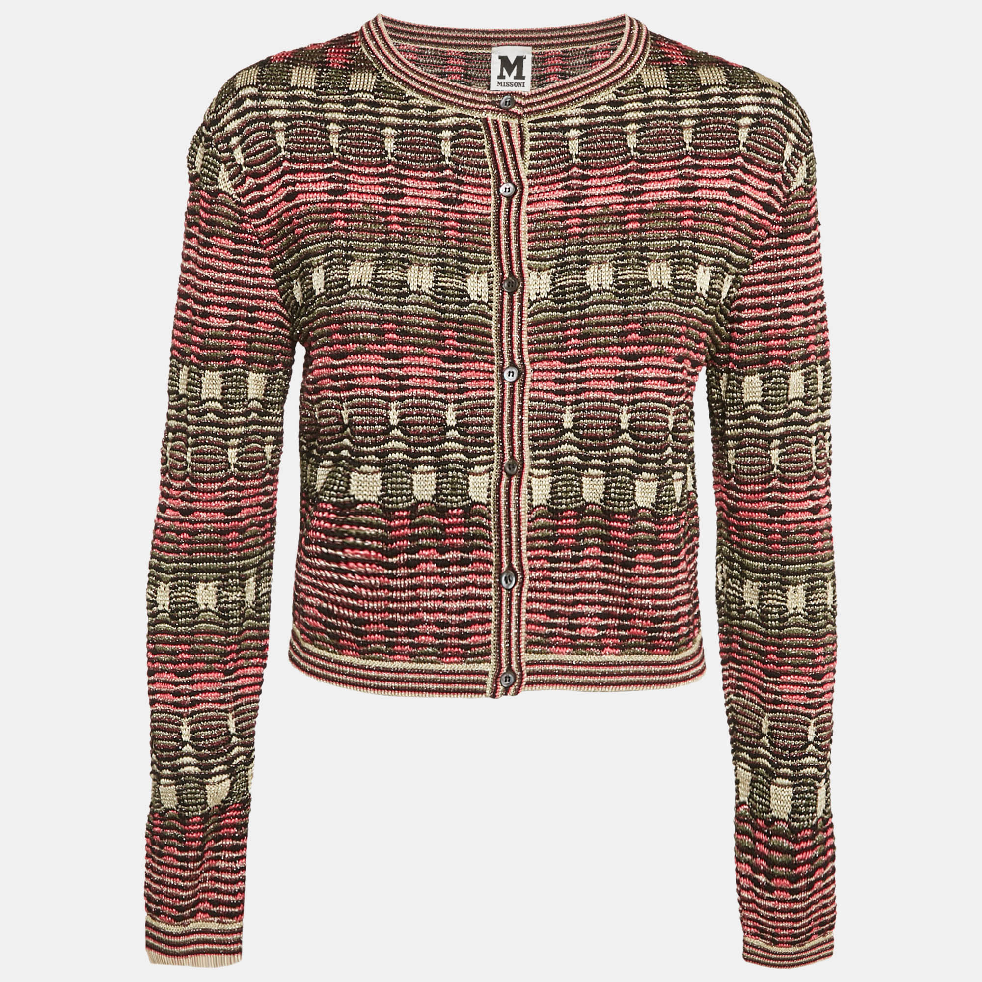 

M Missoni Multicolor Lurex Knit Cardigan XL