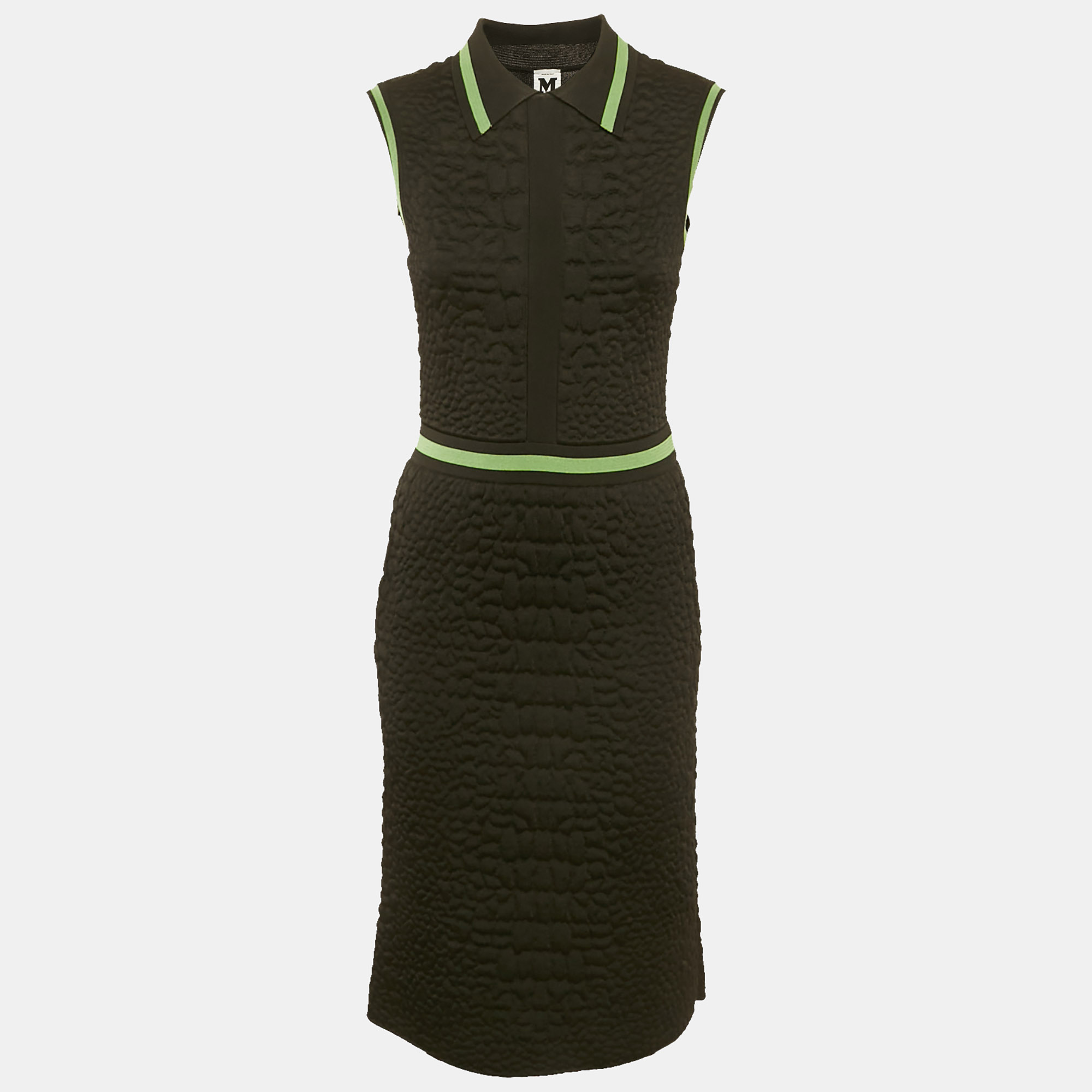 

M Missoni Black Textured Knit Sleeveless Midi Dress M