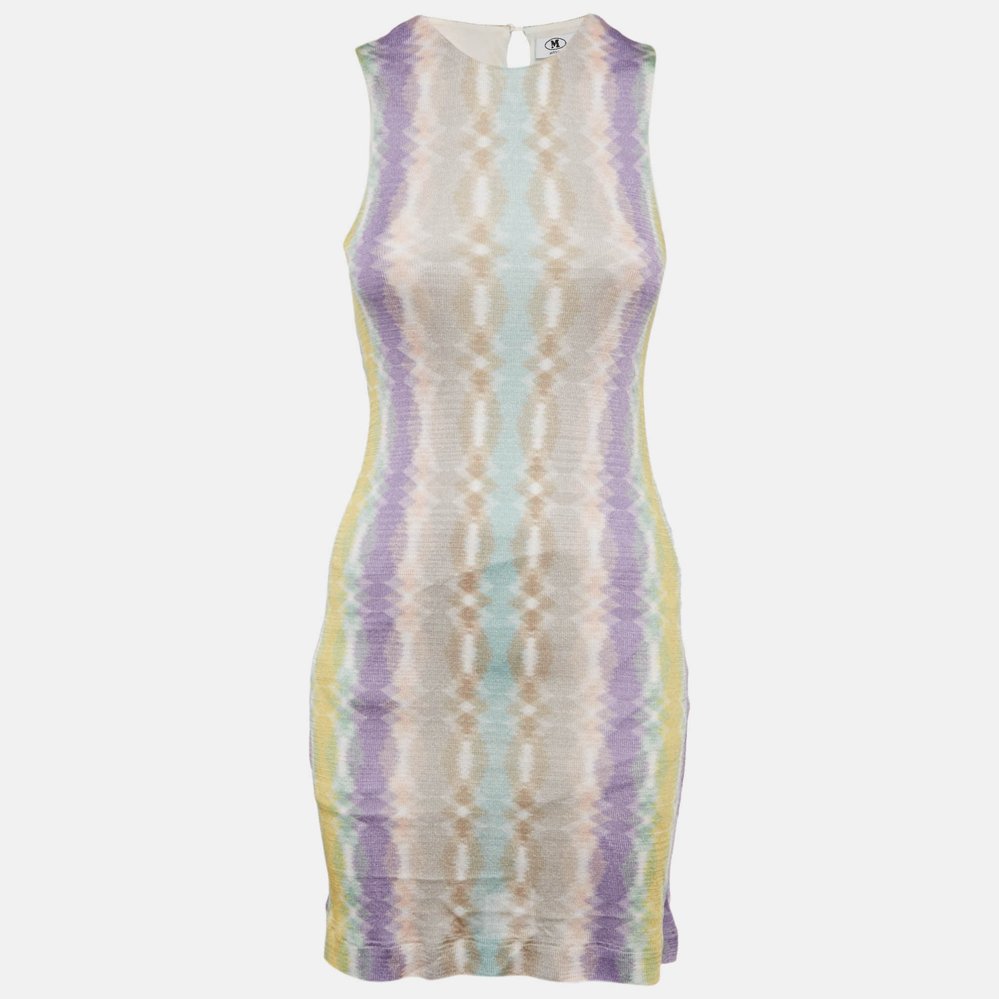 

M Missoni Multicolor Patterned Knit Short Dress XS