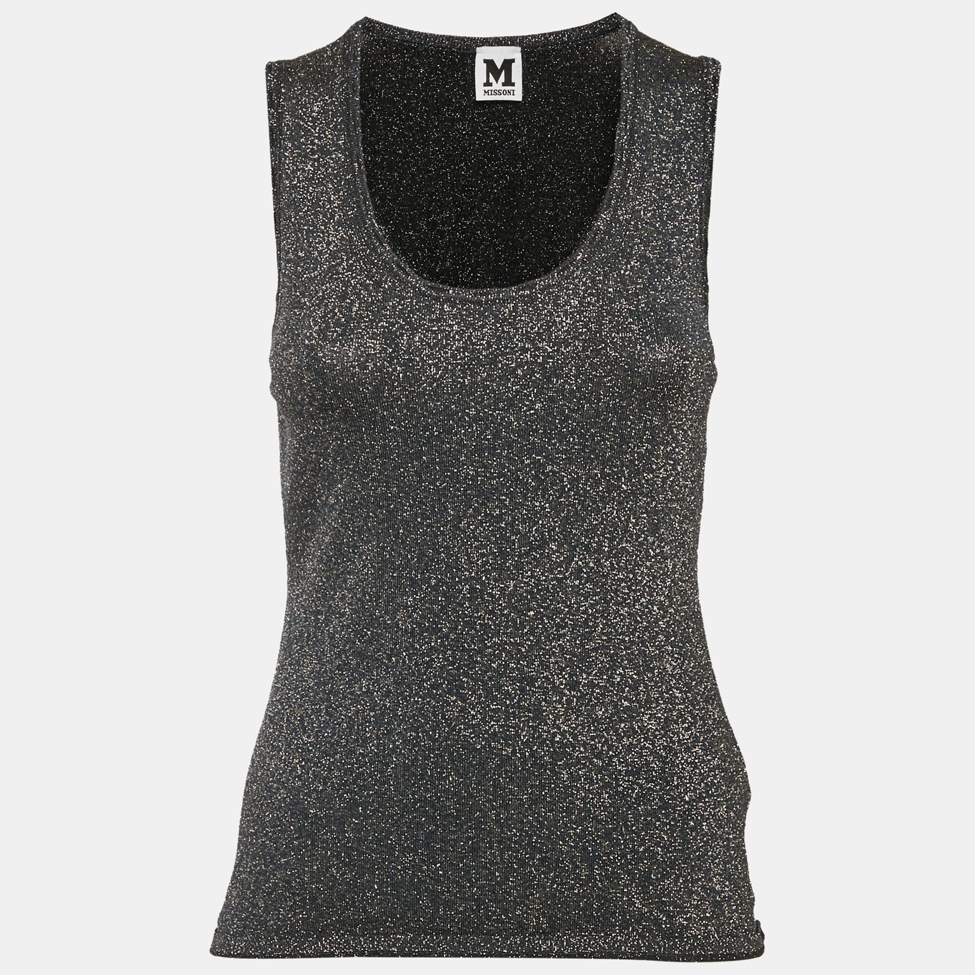 

M Missoni Navy Blue Lurex Knit Tank Top M