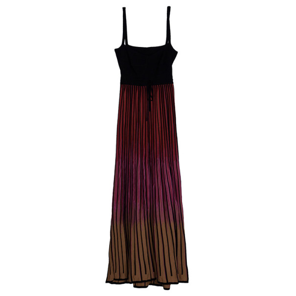 مملوكة مسبقًا M Missoni Red Ombre Ribbed Knit Maxi Dress M