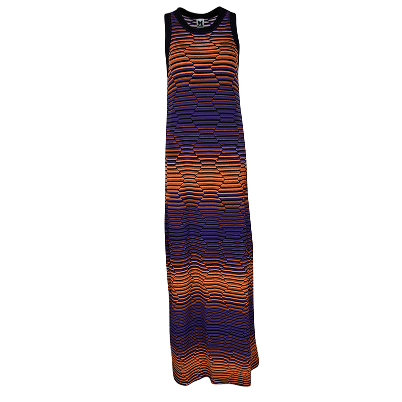 Pre Owned M Misoni Multicolor Knit Sleeveless Maxi Dress S