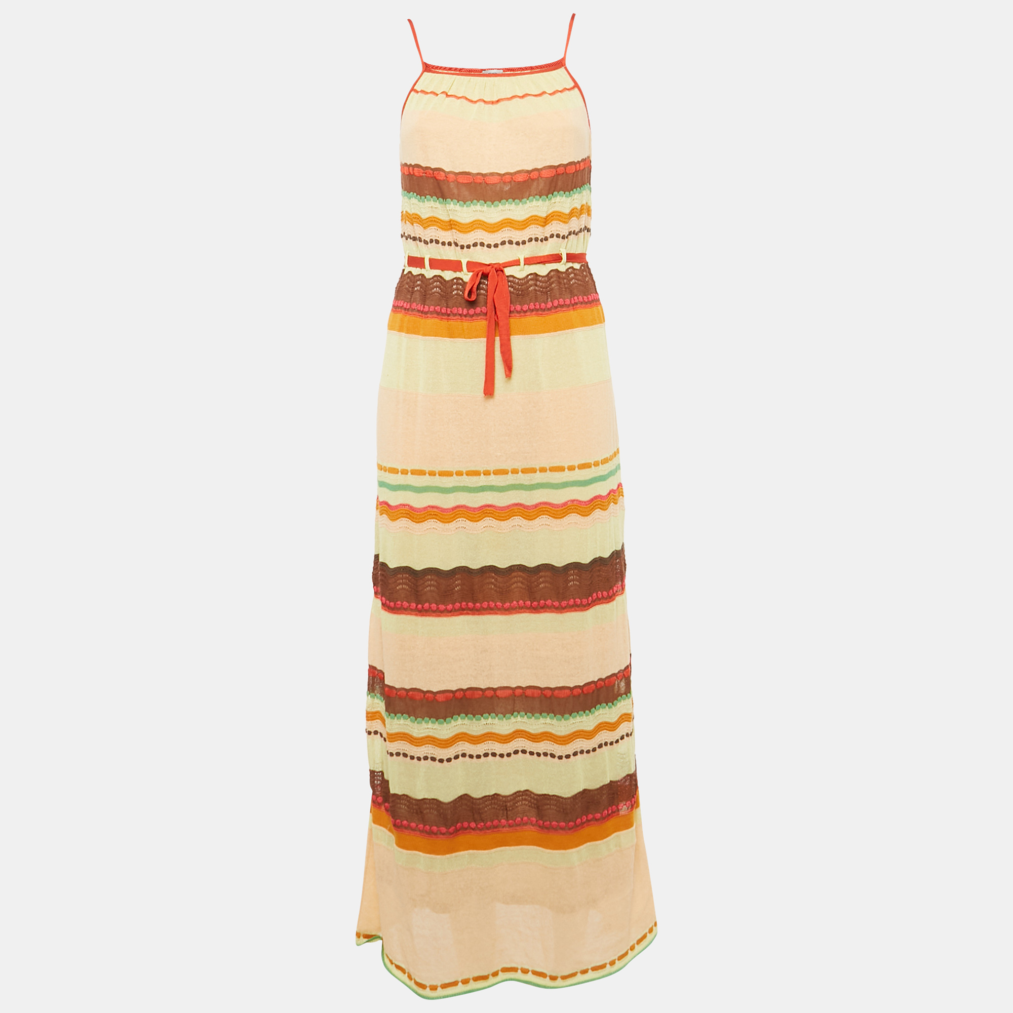 M Missoni Multicolor Pattered Knit Maxi Dress M