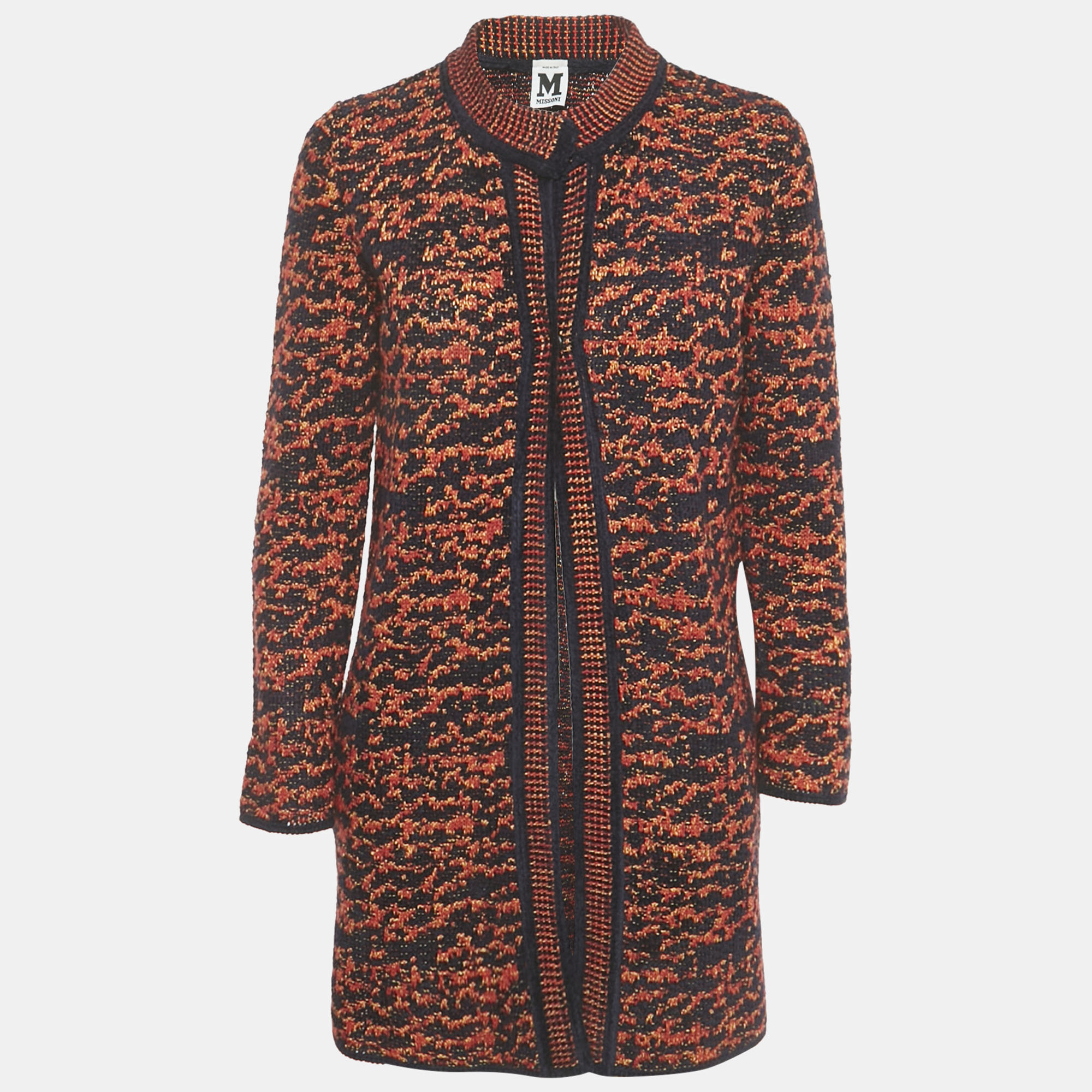 Pre-owned M Missoni Navy Blue / Red Knit Coat S