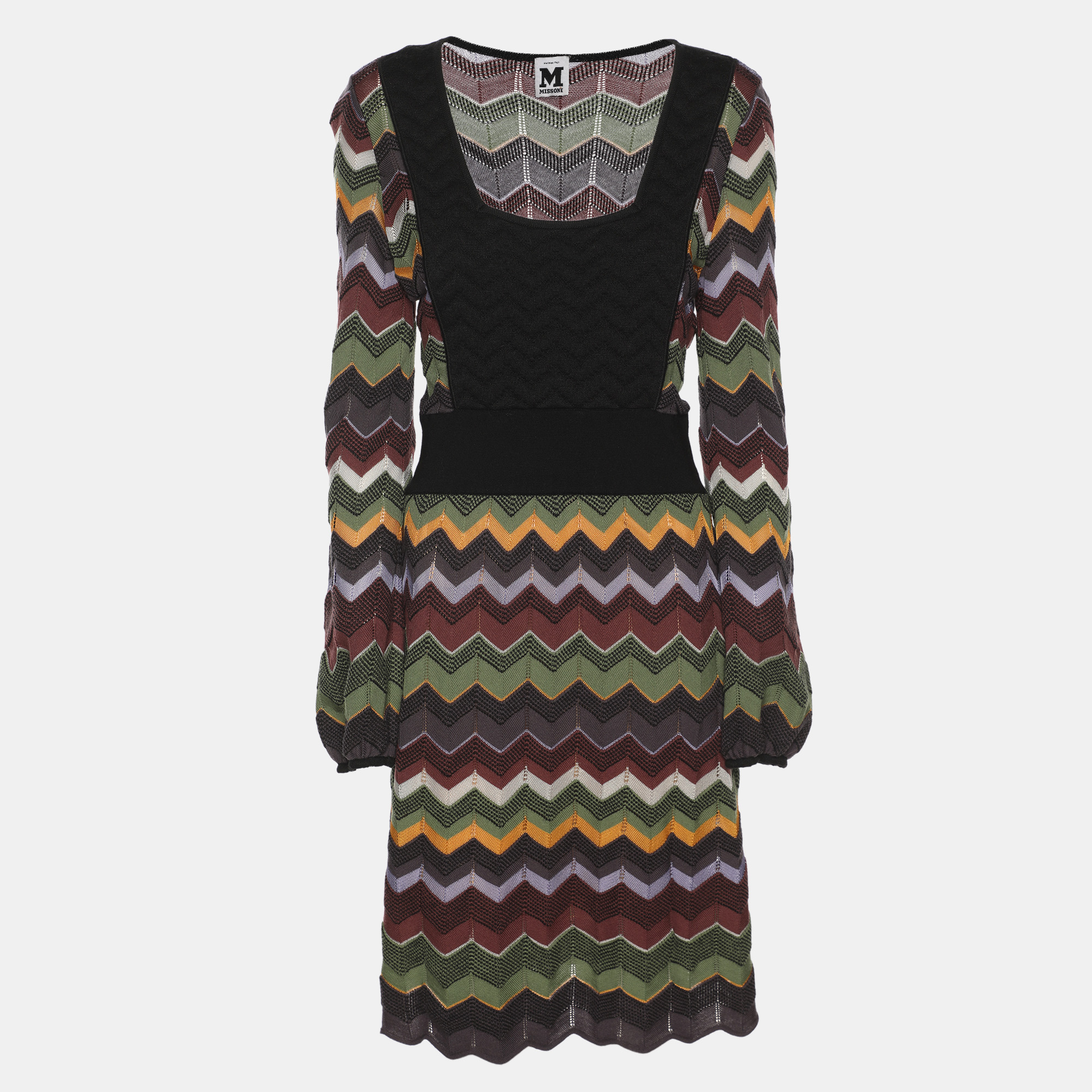 

M Missoni Multicolor Zig Zag Knit Mini Dress M