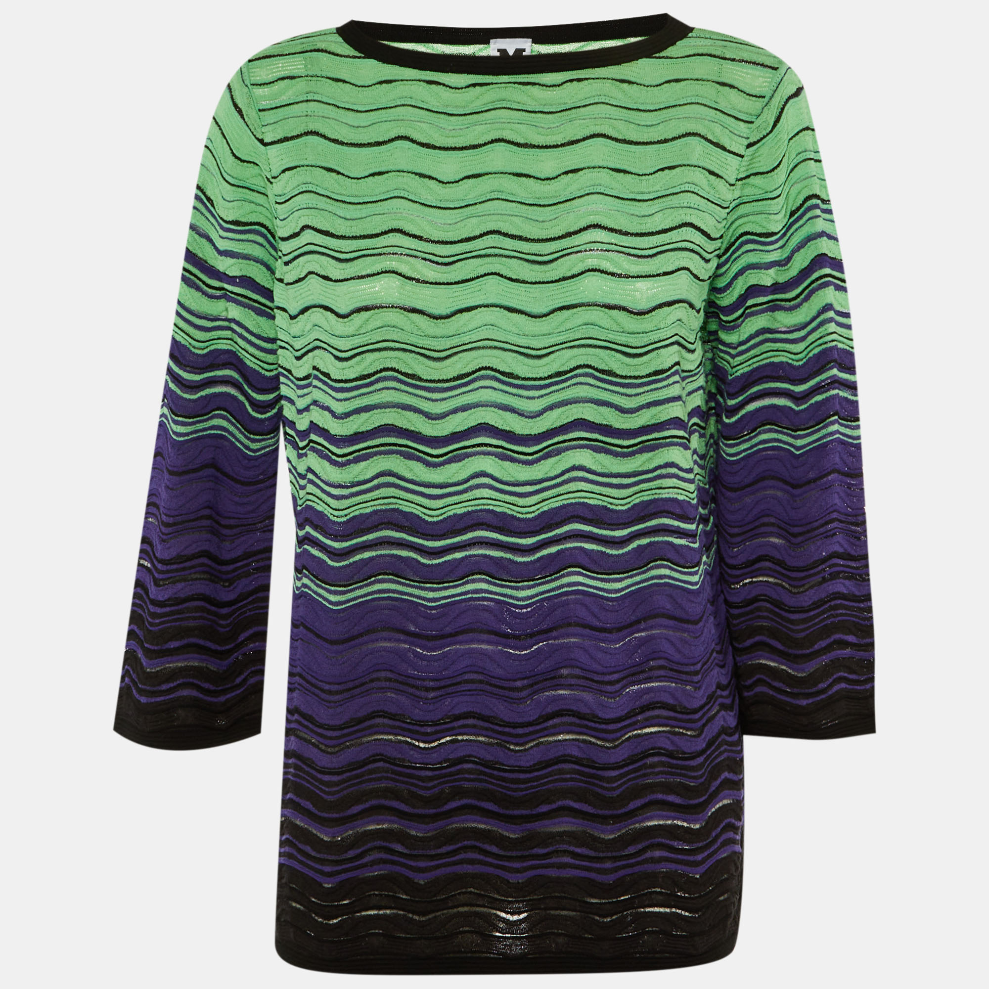 M MISSONI Pre-owned Multicolor Pattered Knit Full Sleeves Top M