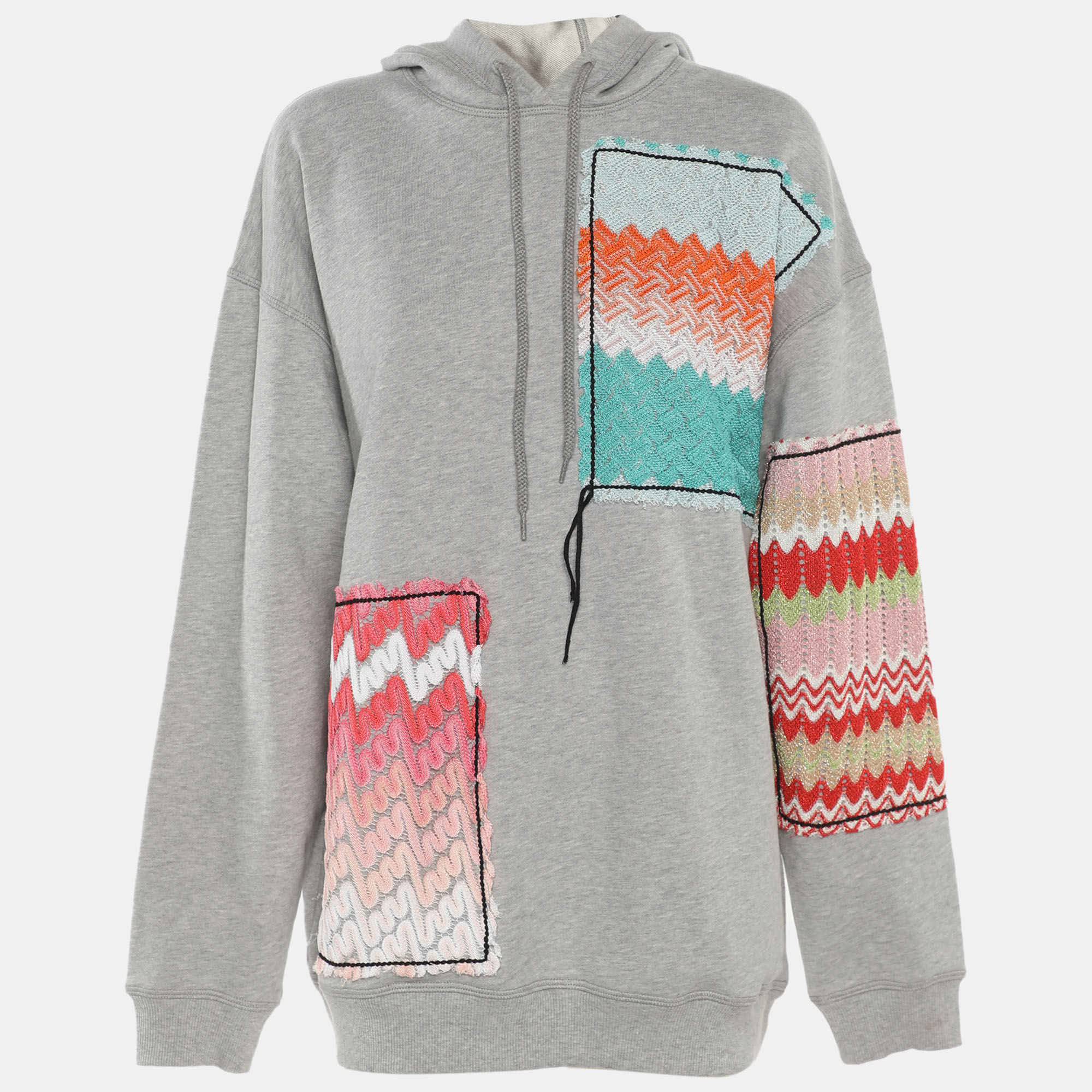 

M Missoni Grey Jersey Hooded Sweatrshirt S