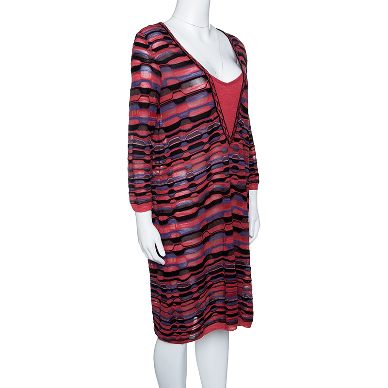 

M Missoni Multicolor Patterned Knit Long Sleeve Tunic