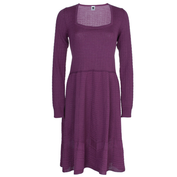 Pre Owned فستان إم ميزوني أرجواني مغزول XL