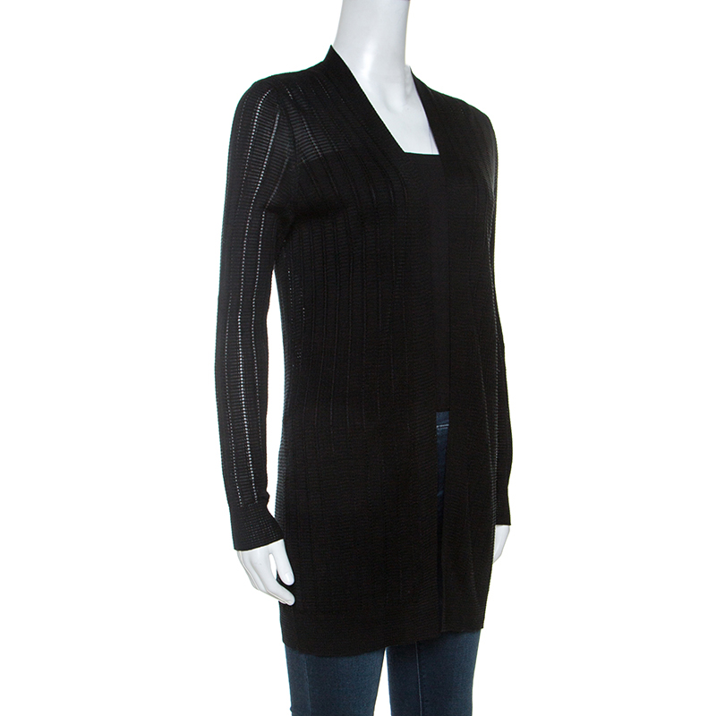 

Missoni Black Knit Open Front Cardigan