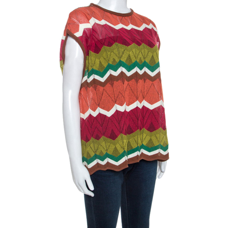

Missoni Multicolor Chevron Knit Top