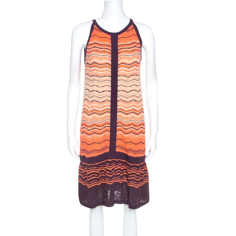 

Missoni Multicolor Chevron Knit Dress And Cardigan Set