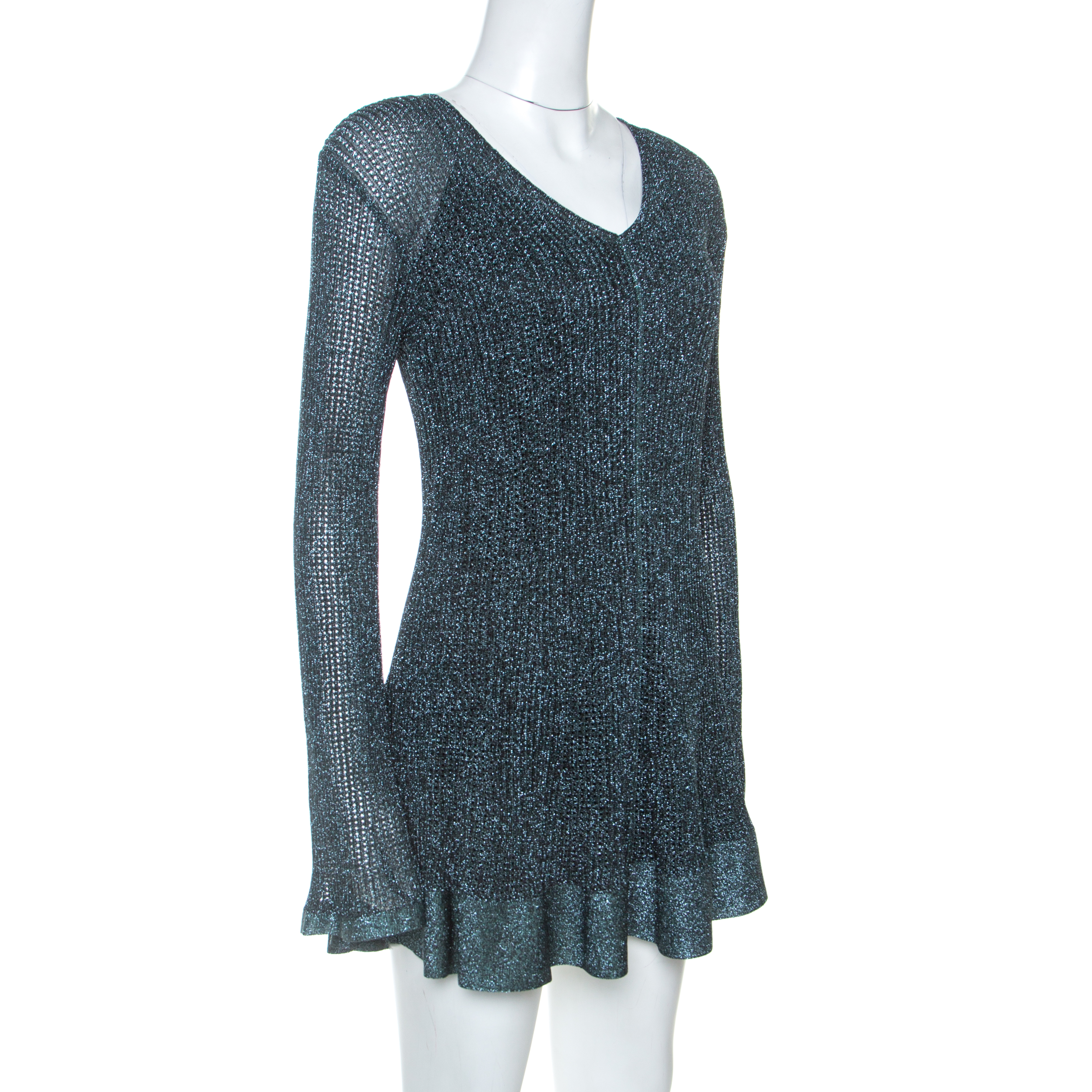 

M Missoni Metallic Green Knit Long Sleeve Tunic