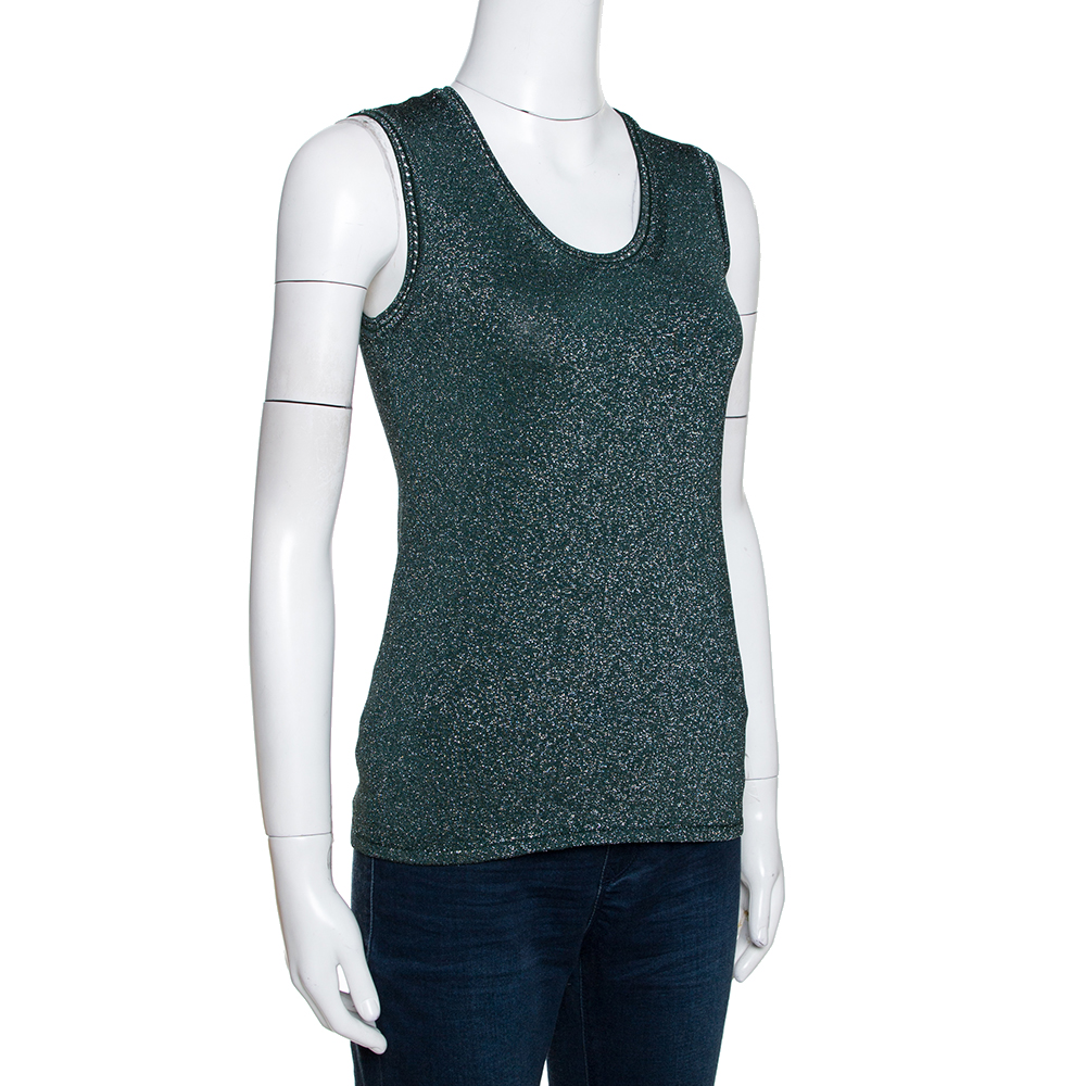

Missoni Sacramento Green Lurex Knit Sleeveless Top
