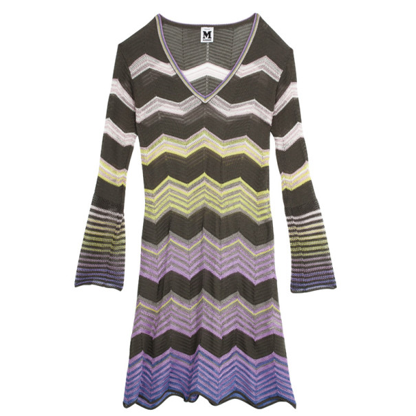 Pre Owned M Missoni Multicolor Knit Dress XS