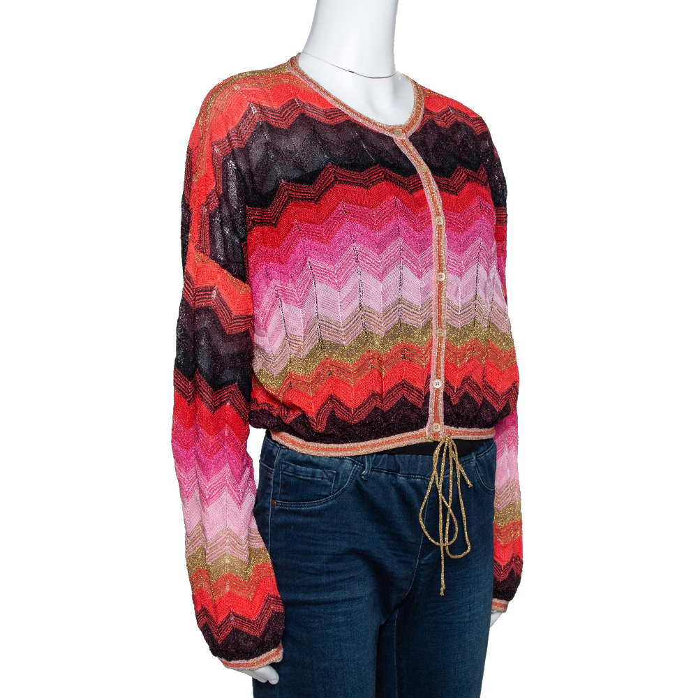 

Missoni Multicolour Lurex Zig Zag Knit Cropped Cardigan, Multicolor