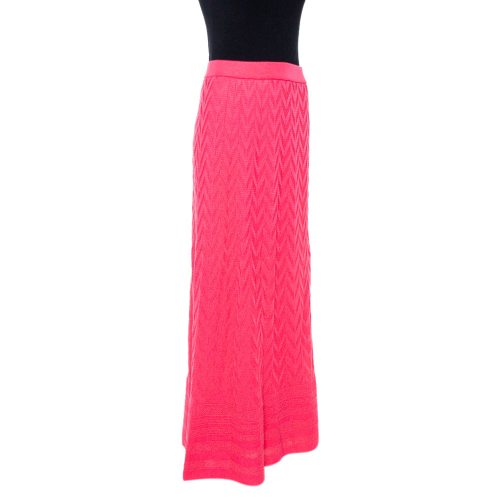 

Missoni Pink Zig Zag Knit Maxi Skirt