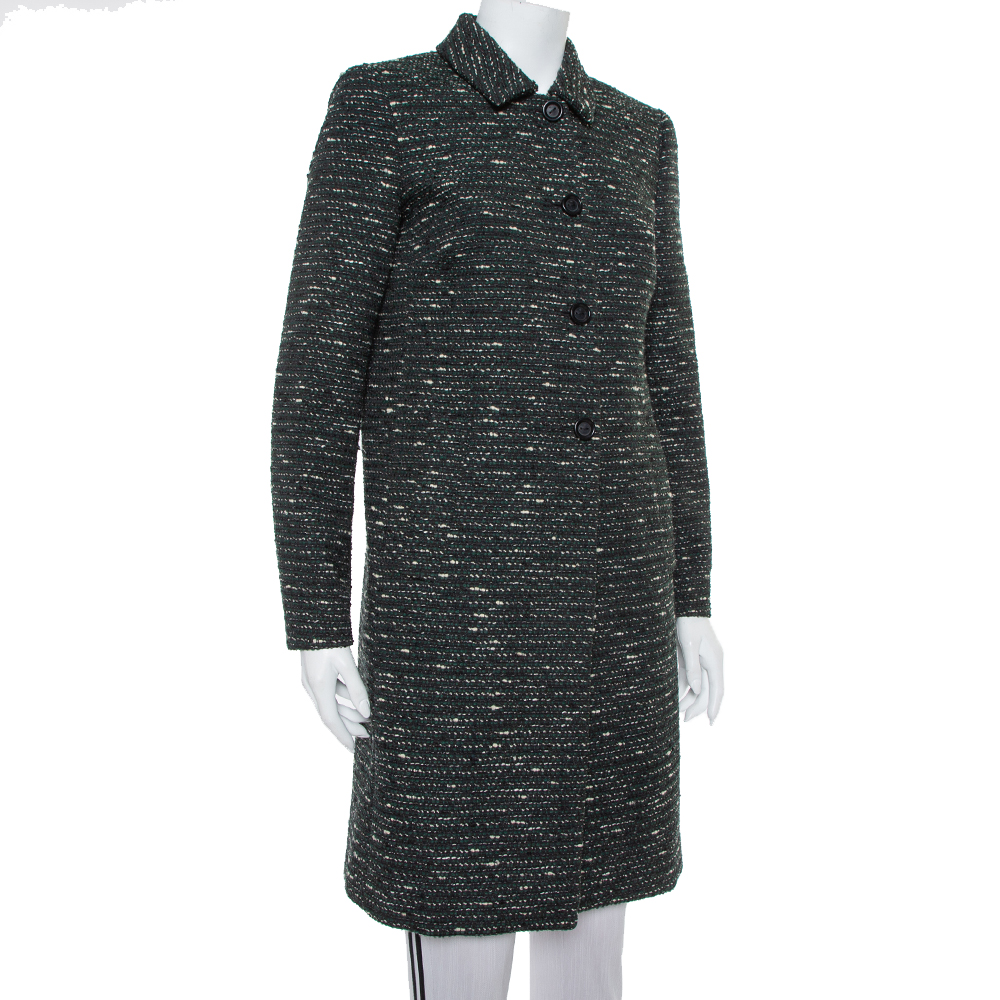 

Missoni Black Tweed Button Front Mid Length Coat