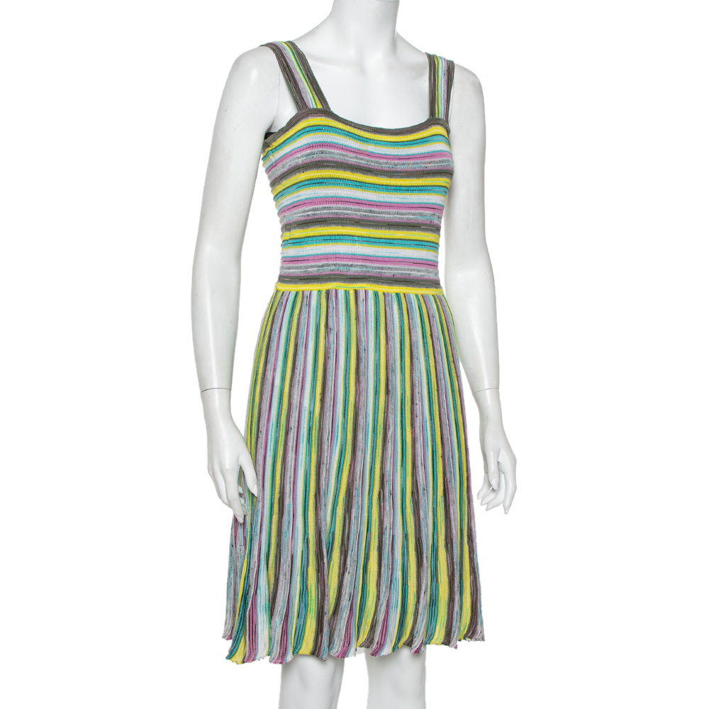 

Missoni Multicolor Knit Sleeveless Midi Dress