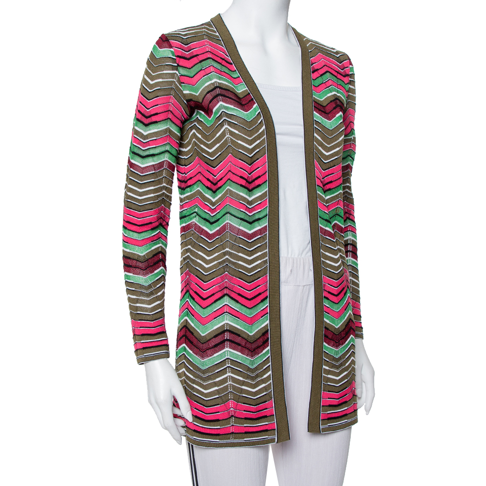 

Missoni Multicolor Knit Open Front Cardigan
