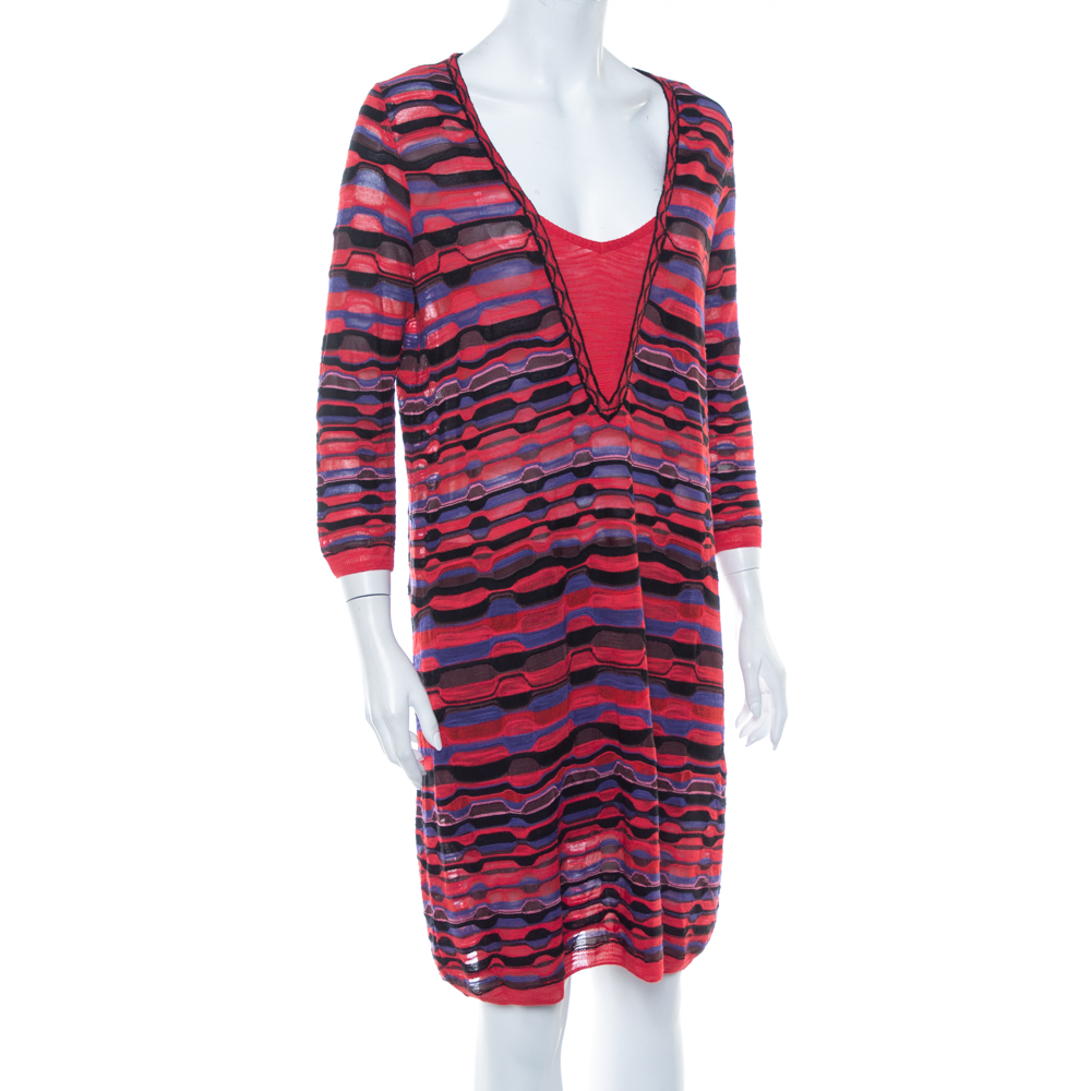 

M Missoni Multicolor Patterned Knit Shift Dress