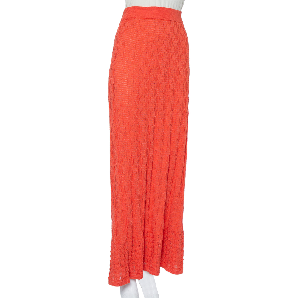 

Missoni Orange Patterned Knit Maxi Skirt