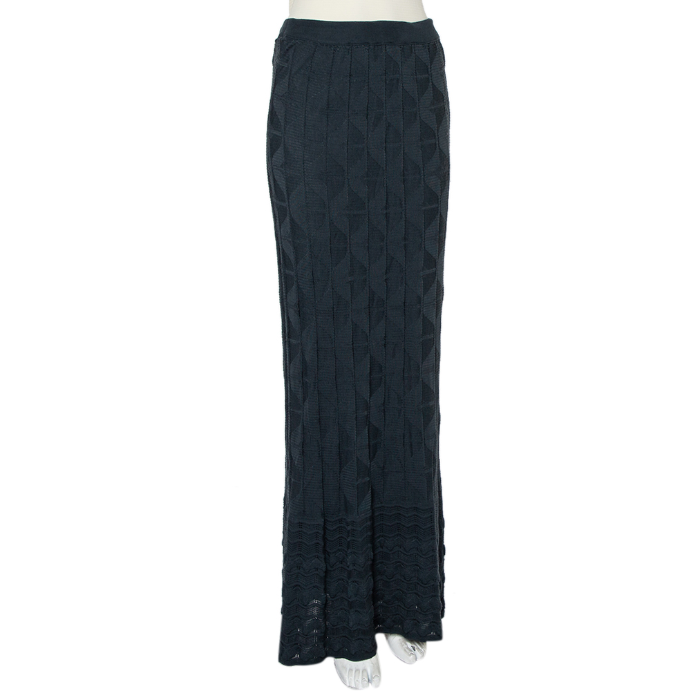 

Missoni Charcoal Grey Patterned Knit Maxi Skirt