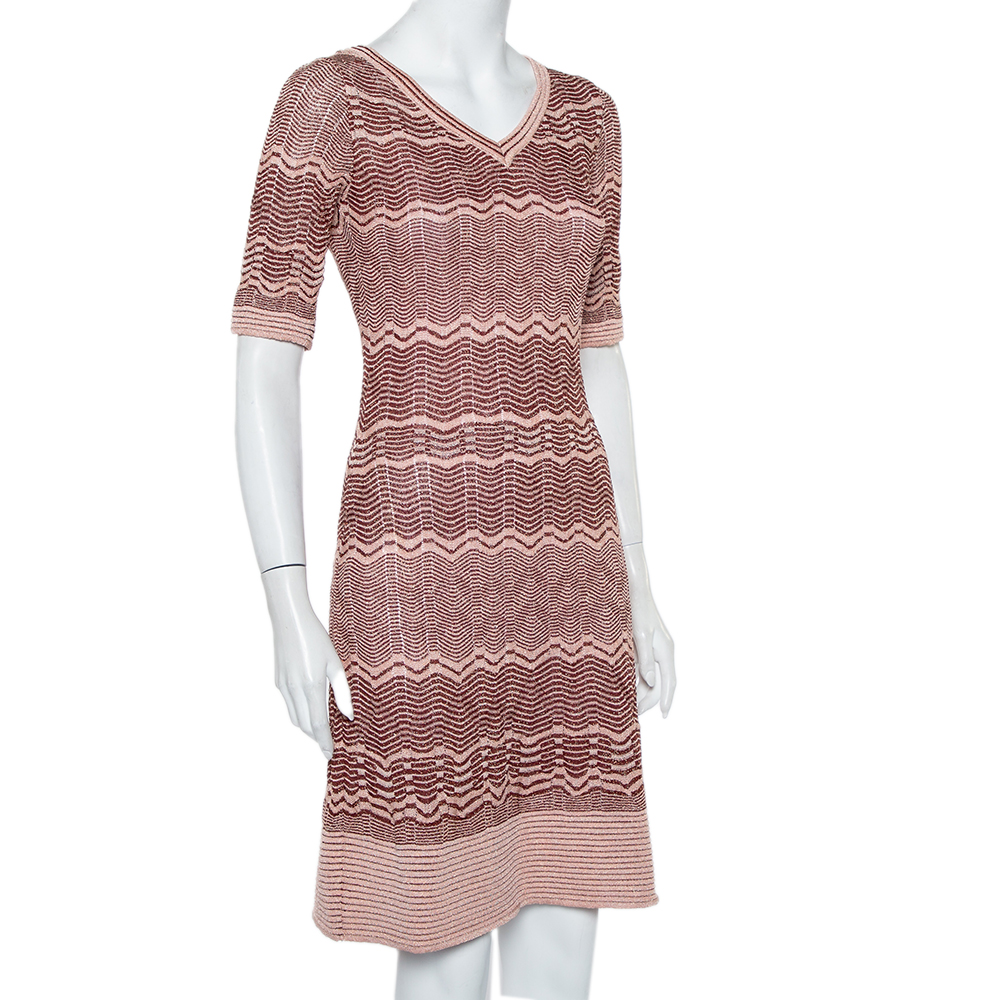 

Missoni Pink Patterned Lurex Knit Mini Dress