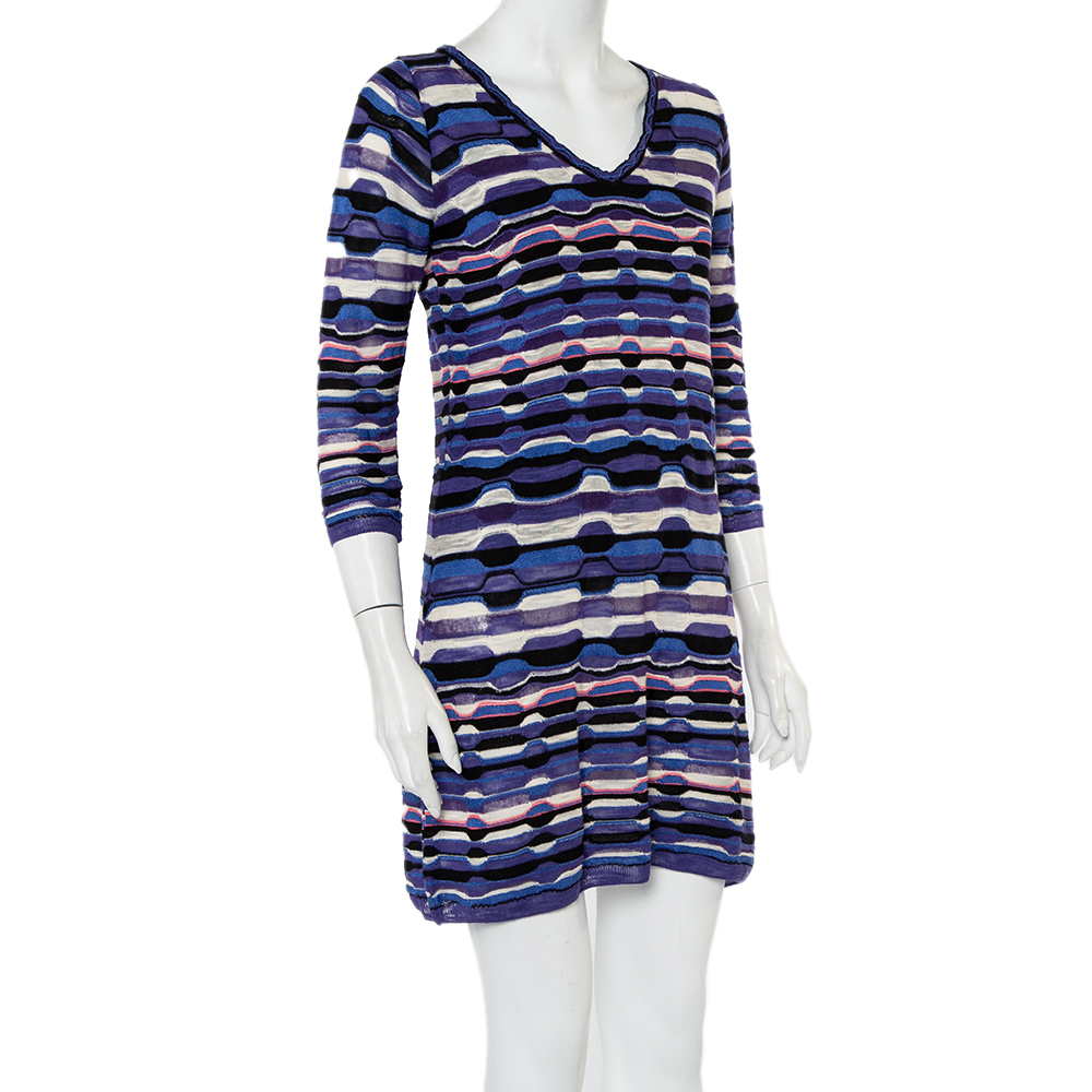 

Missoni Purple Patterned Knit Mini Dress