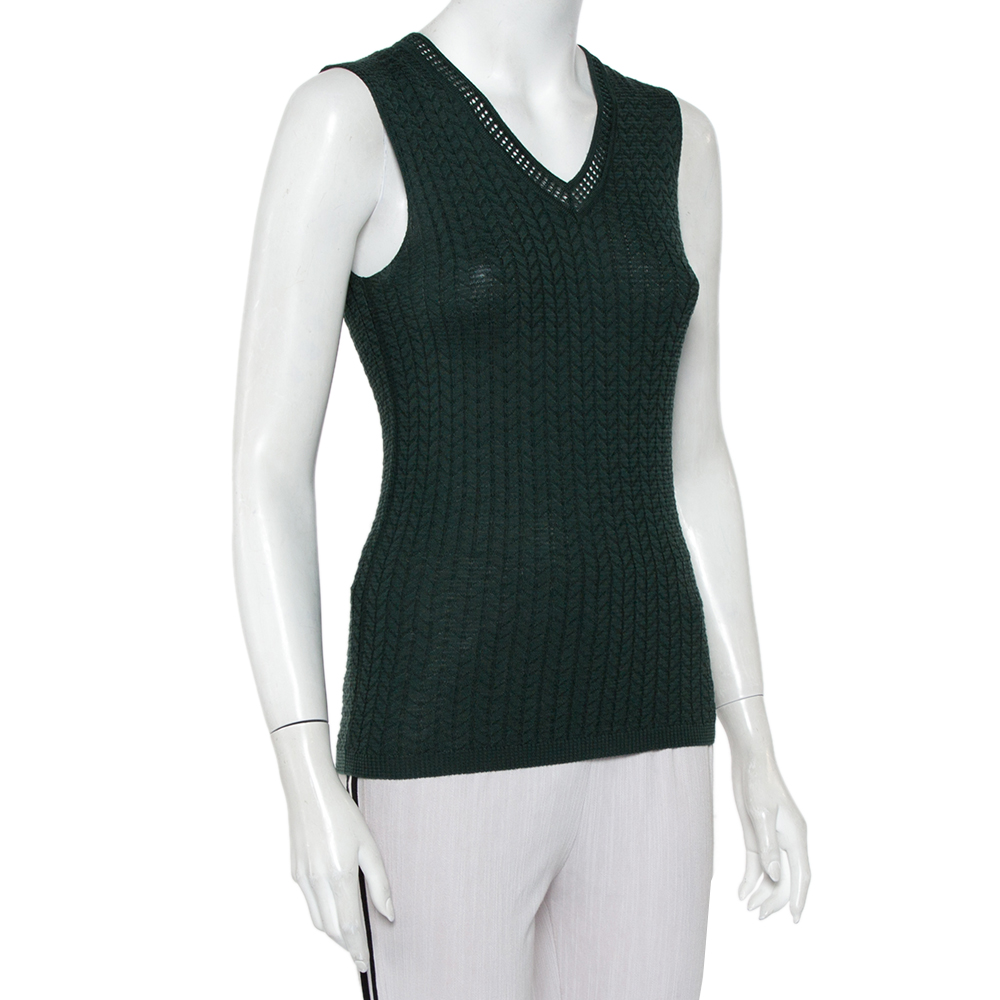 

Missoni Dark Green Patterned Knit Tank Top