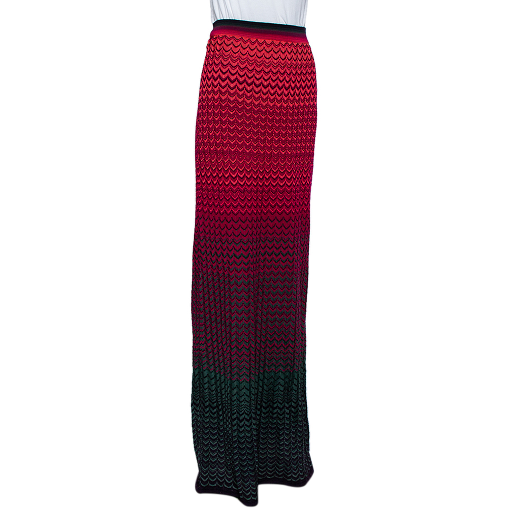 

M Missoni Multicolor Patterned Knit Maxi Skirt