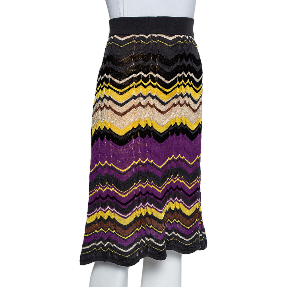 

M Missoni Multicolor Patterned Knit Skirt