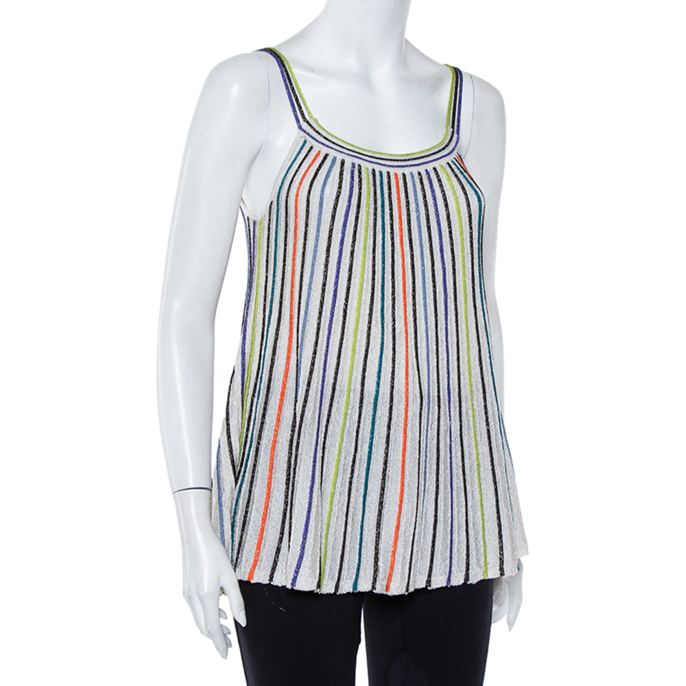 

Missoni Multicolor Striped Lurex Knit Tank Top