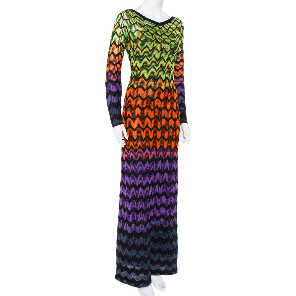 

Missoni Multicolor Patterned Knit Maxi Dress S