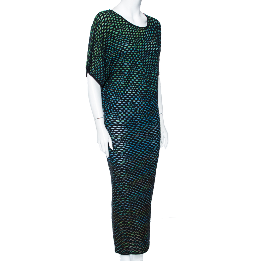 

M Missoni Multicolor Mesh Jacquard Knit Midi Dress