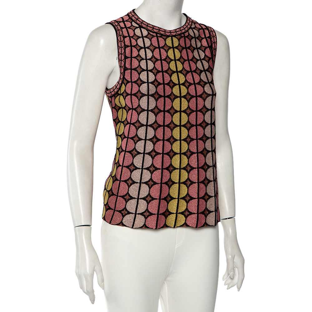 

Missoni Pink Lurex Knit Circle Pattern Top