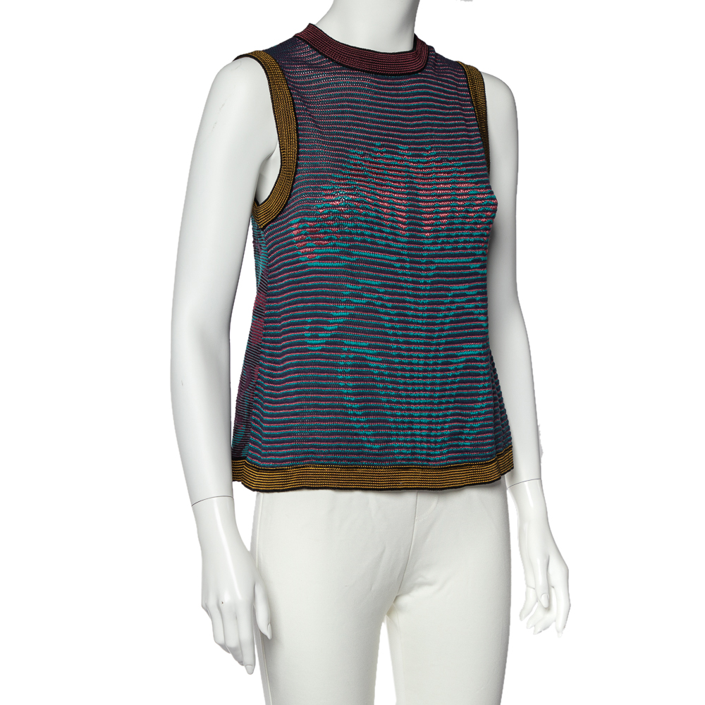 

Missoni Multicolored Floral & Abstract Knit Sleeveless Top, Multicolor