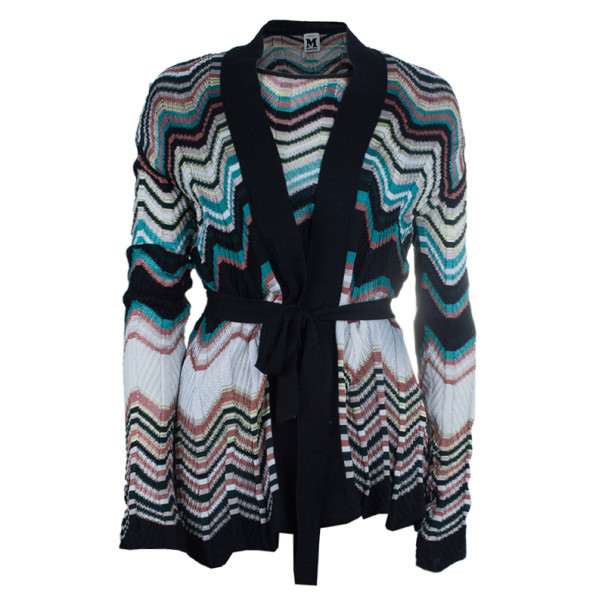Pre Owned M Missoni Multicolor Knit Top and Cardigan Set M