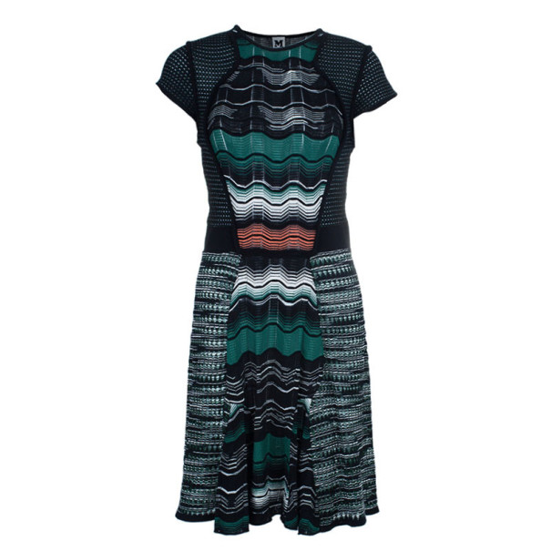 مملوكة مسبقًا M Missoni Wave Print Multicolor Dress M