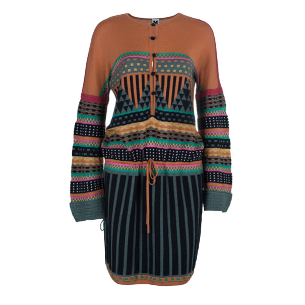 مملوكة مسبقًا M Missoni Patterned Button Front Dress M