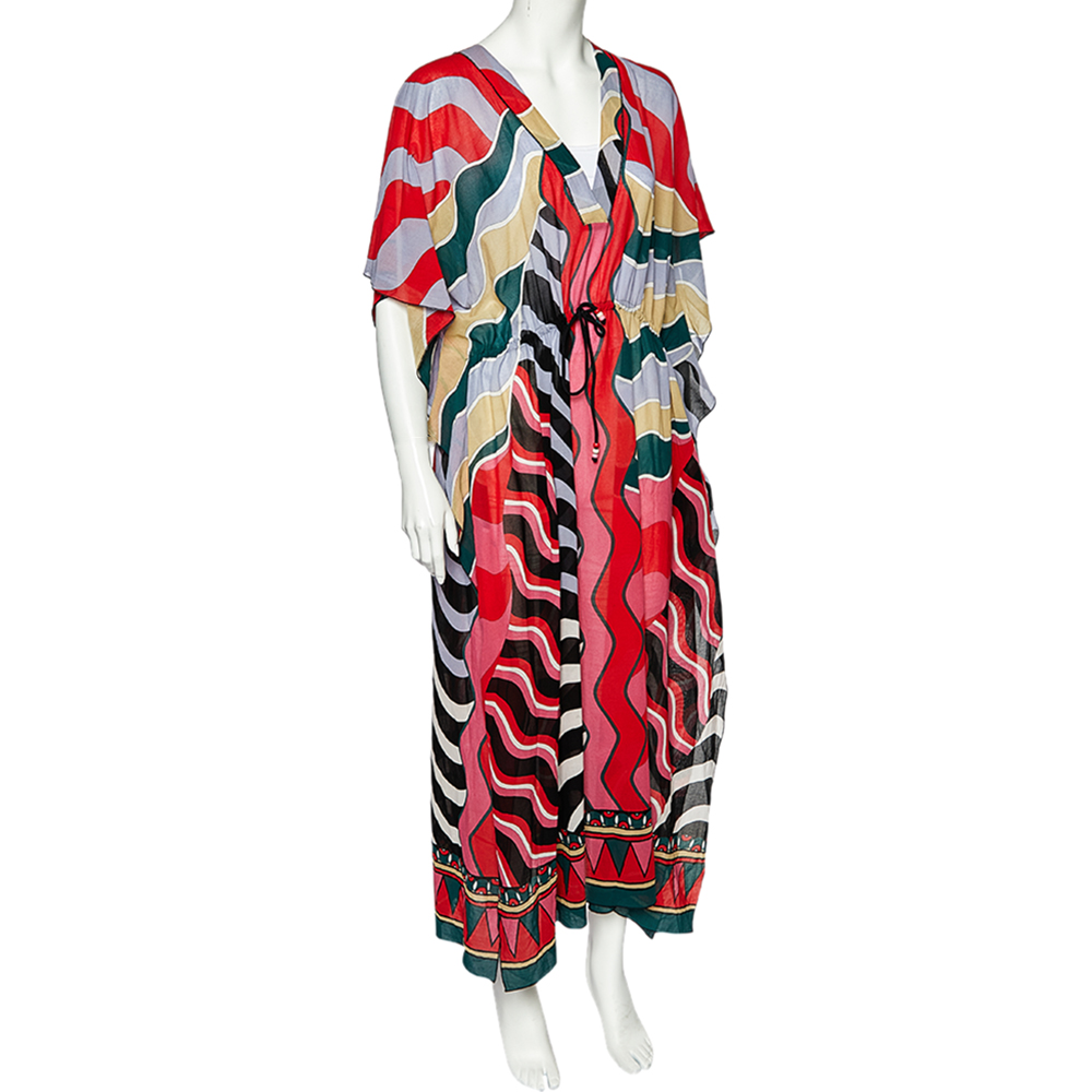 

Missoni Multicolor Cotton Waist tie Detail Kaftan Dress