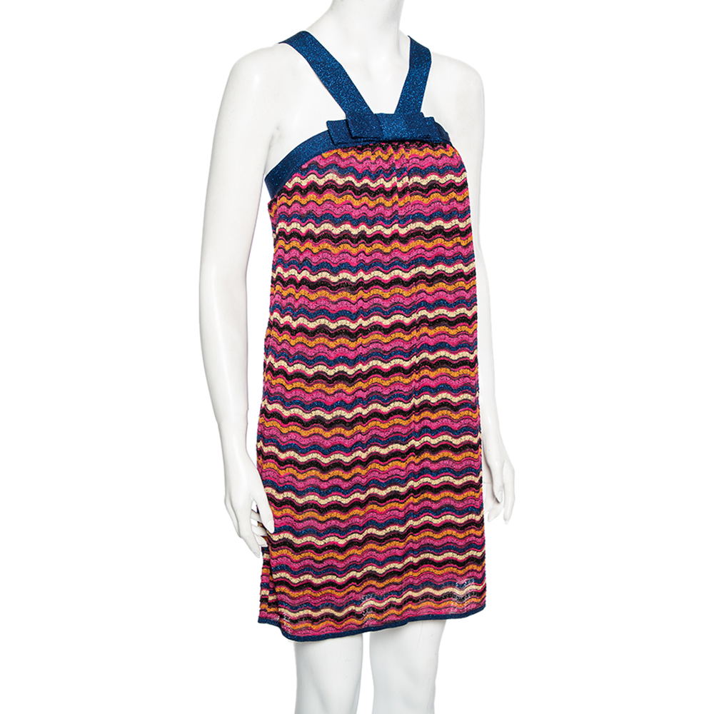 

M Missoni Multicolored Lurex Knit Bow Detailed Dress, Multicolor