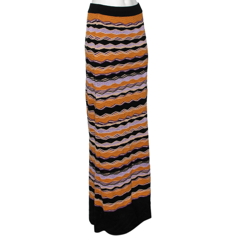 

M Missoni Multicolored Merino Knitted Maxi Skirt, Multicolor